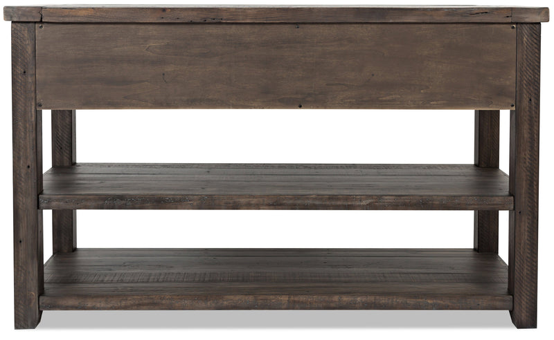 Madison 50\" Rustic Sofa Table with Storage and Shelf - Grey Brown Wood