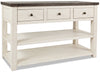 Madison 50\" Rustic Sofa Table with Storage and Shelf - White Wood