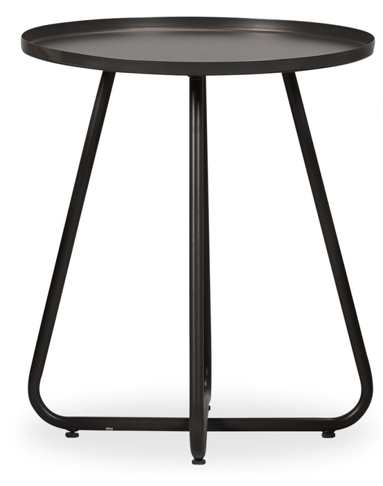 Maki 3-Piece Outdoor Patio Conversation Set with 2 Chairs & Round Metal End Table - Hand-Woven Resin Wicker, UV & Weather Resistant - Natural