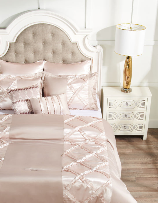 Margot 7-Piece Queen Comforter Set - Mocha