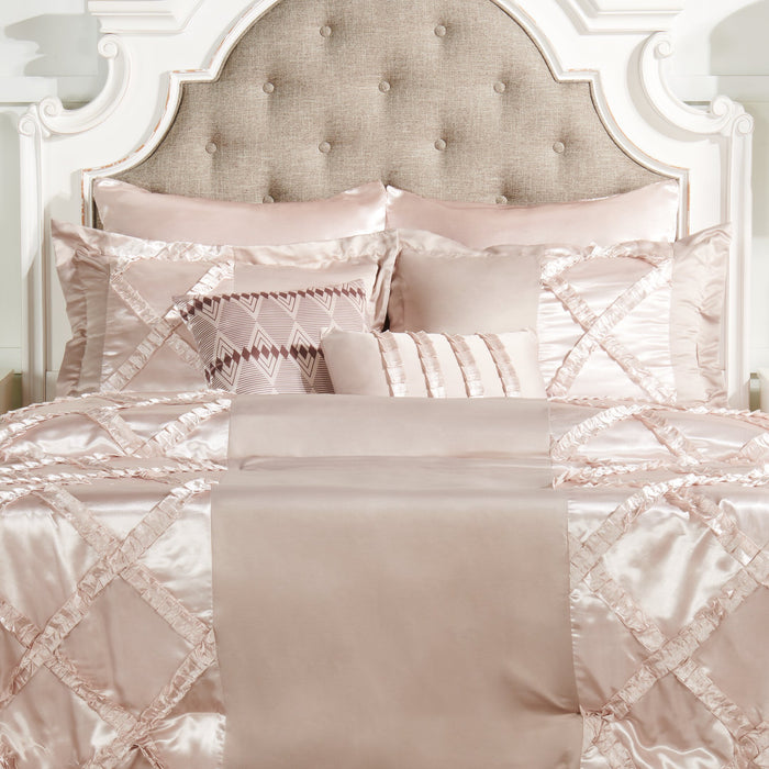Margot 7-Piece Queen Comforter Set - Mocha