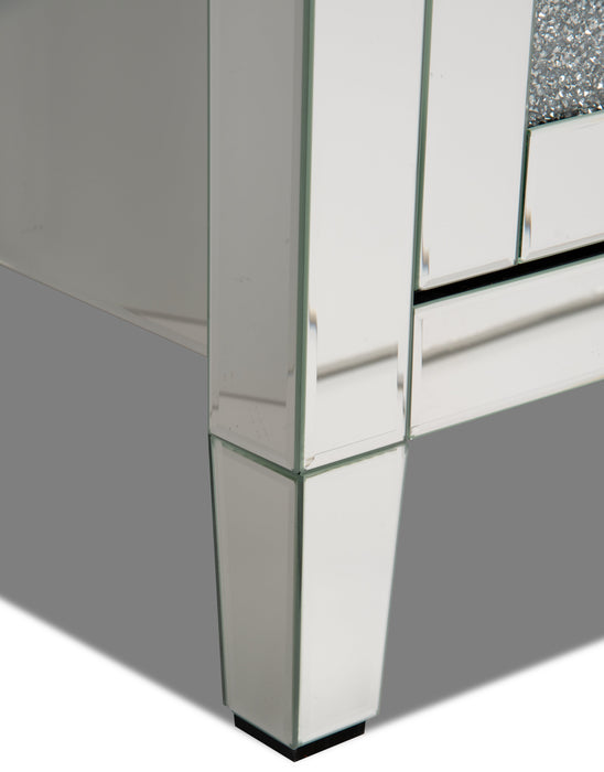 Margo 59\" Glam Electric Fireplace TV Stand with Storage and Cable Management for TVs up to 65\"- Silver