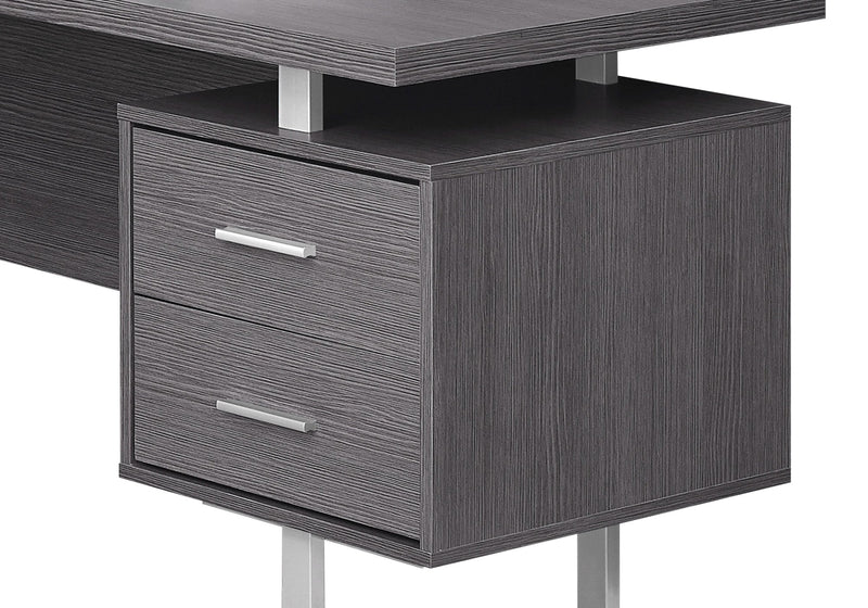 Marnie Reversible 71\" L-Shaped Corner Office Desk with 3-Drawers - Grey