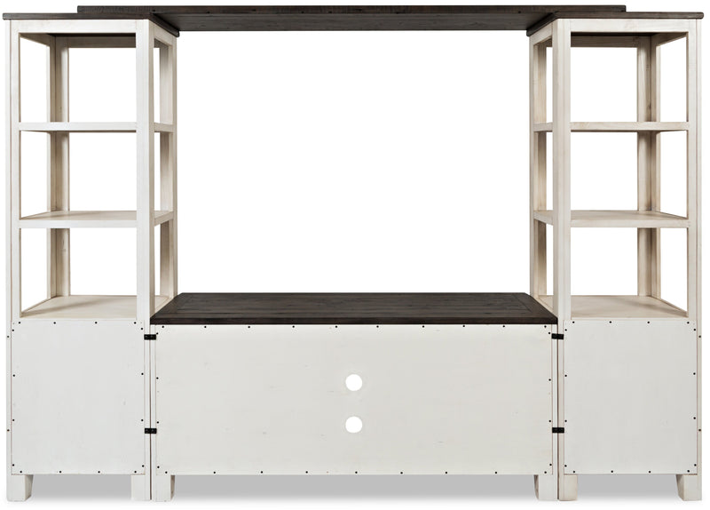 Madison 104\" Rustic 4-Piece Entertainment Centre with Storage and Cable Management for TVs up to 65\"- White