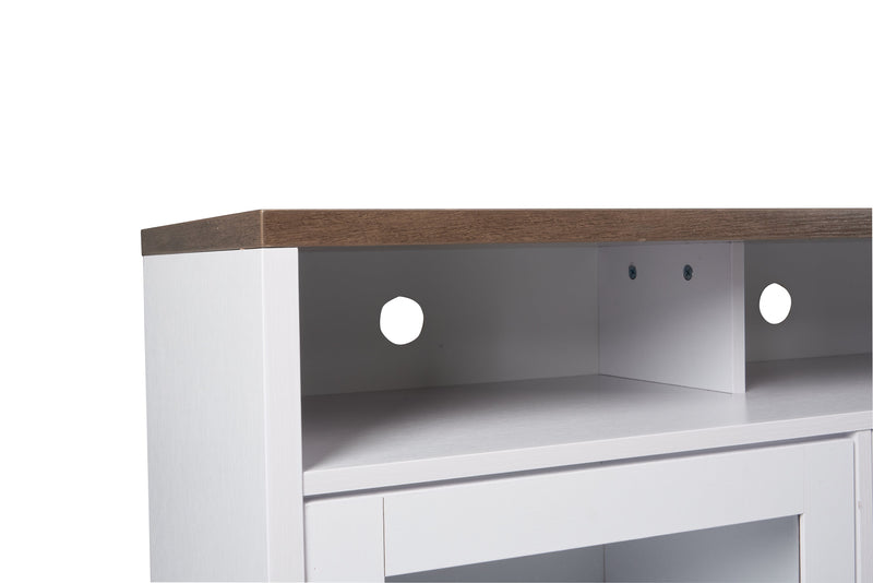 Melody 60\" TV Stand with Storage and Cable Management for TVs up to 65\"- White