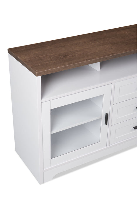 Melody 60\" TV Stand with Storage and Cable Management for TVs up to 65\"- White