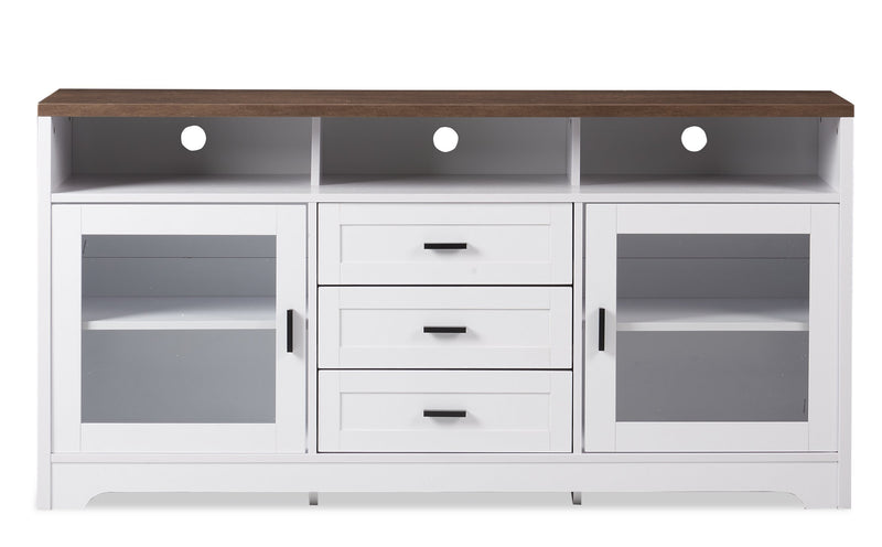 Melody 60\" TV Stand with Storage and Cable Management for TVs up to 65\"- White