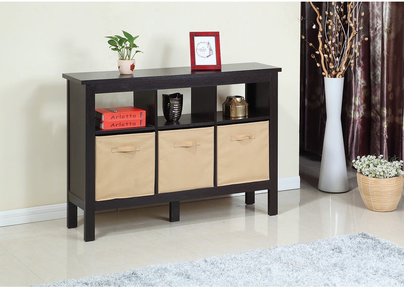 Kimberly 48\" Hall Table with 3 Baskets - Espresso