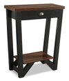 Arika 31\" Modern End Table with Storage and Shelf - Dark Walnut annd Black 