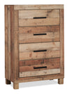 Mojave Bedroom Chest of Drawers, 4-Drawer, 31.4\"W x 47.3\"H, Rustic - Natural Brown