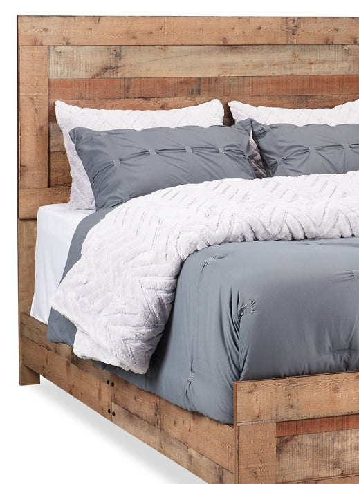 Mojave Panel Bed with Headboard & Frame, Rustic, Brown - Full Size