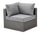 Morris Corner Outdoor Patio Chair - Hand-Woven Resin Wicker, Olefin Fabric, UV & Weather Resistant - Grey