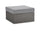 ["Morris Large Outdoor Patio Ottoman - Hand-Woven Resin Wicker, Olefin Fabric, UV & Weather Resistant - Grey"]