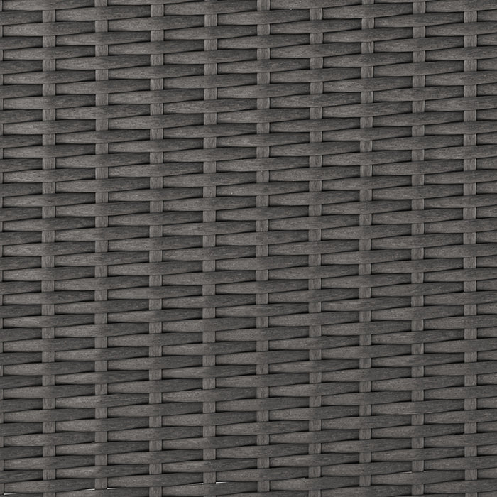 Morris Large Outdoor Patio Ottoman - Hand-Woven Resin Wicker, Olefin Fabric, UV & Weather Resistant - Grey