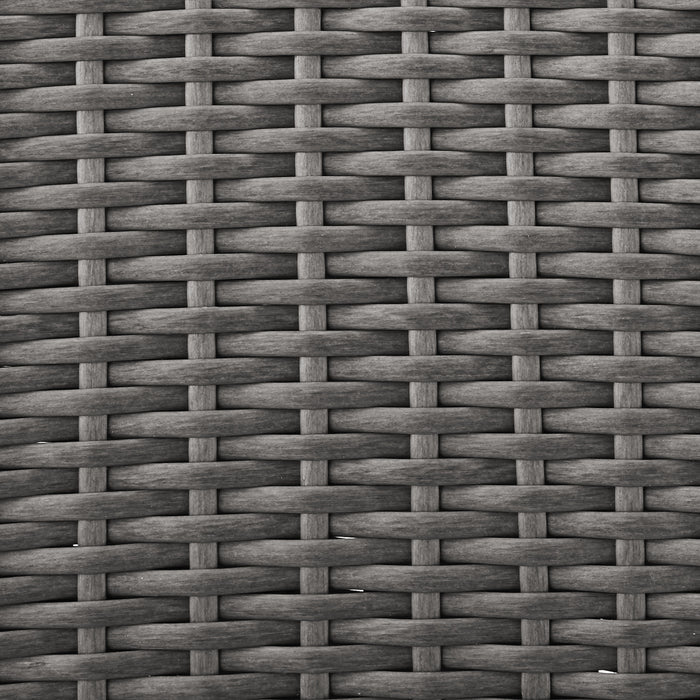 Morris Dining Height Outdoor Patio Table - Hand-Woven Resin Wicker, Glass, UV & Weather Resistant - Grey