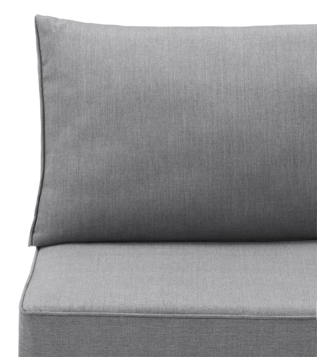 Morris Armless Outdoor Patio Storage Chair - Hand-Woven Resin Wicker, Olefin Fabric, UV & Weather Resistant - Grey