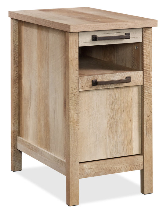 Cannery 14.37\" Rustic Chairside Table with Storage - Light Oak Finish 