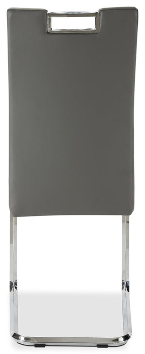 Tuxedo Dining Chair with Vegan-Leather Fabric, Metal - Grey