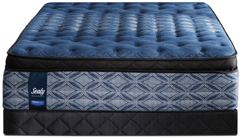 Sealy Posturepedic Plus Mornington Medium Euro Pillow-Top Low-Profile Split Queen Mattress Set