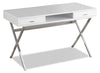 Catonia 47\" Computer Office Desk with 2-Drawers - Glossy White