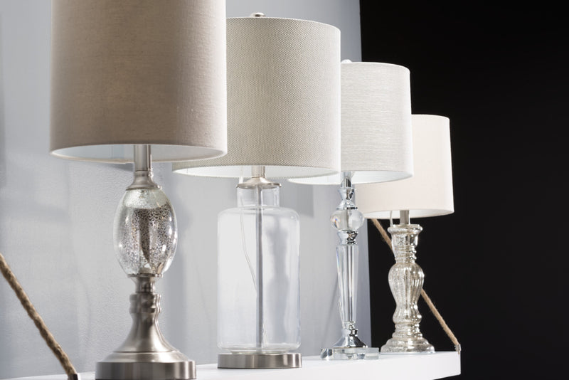 23.5\" Modern Mercury Glass with Brushed Nickel Table Lamp