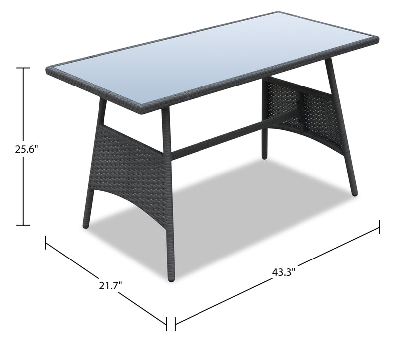 Nassau 4-Piece Outdoor Patio Set with Loveseat, 2 Chairs & Glass Top Coffee Table - Hand-Woven Resin Wicker, Olefin Fabric, UV & Weather Resistant - Blue
