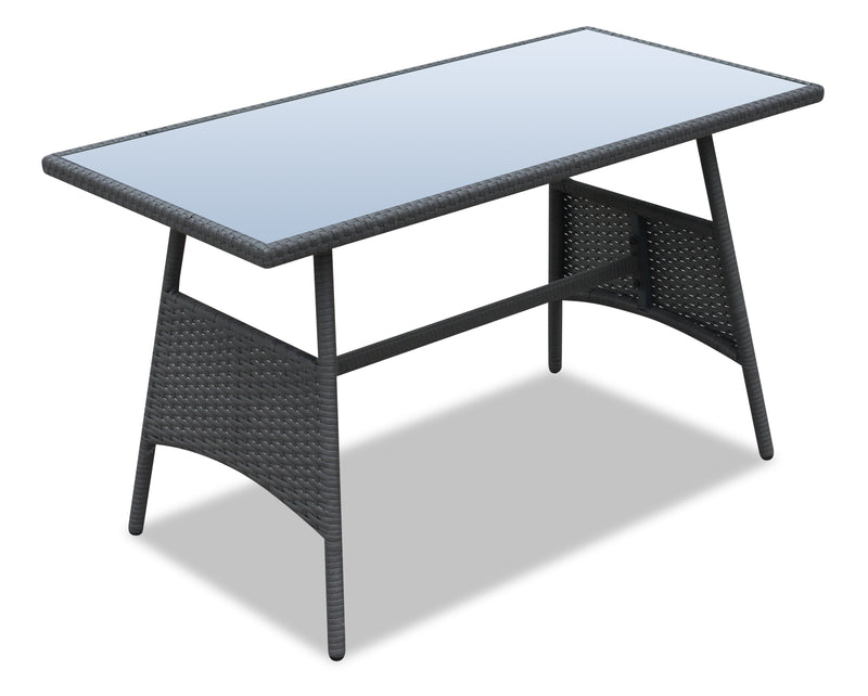 Nassau 4-Piece Outdoor Patio Set with Loveseat, 2 Chairs & Glass Top Coffee Table - Hand-Woven Resin Wicker, Olefin Fabric, UV & Weather Resistant - Grey