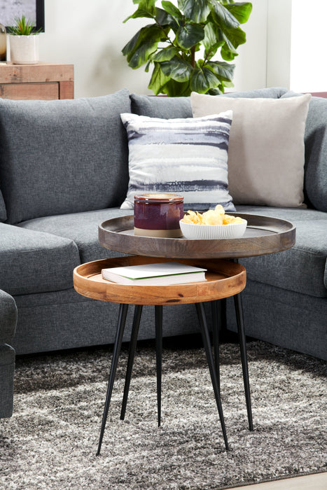 Nashik 20\" Round Accent Table - Brown