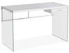 Kylie 48\" Computer Office Desk with Drawer - White with Glass Legs