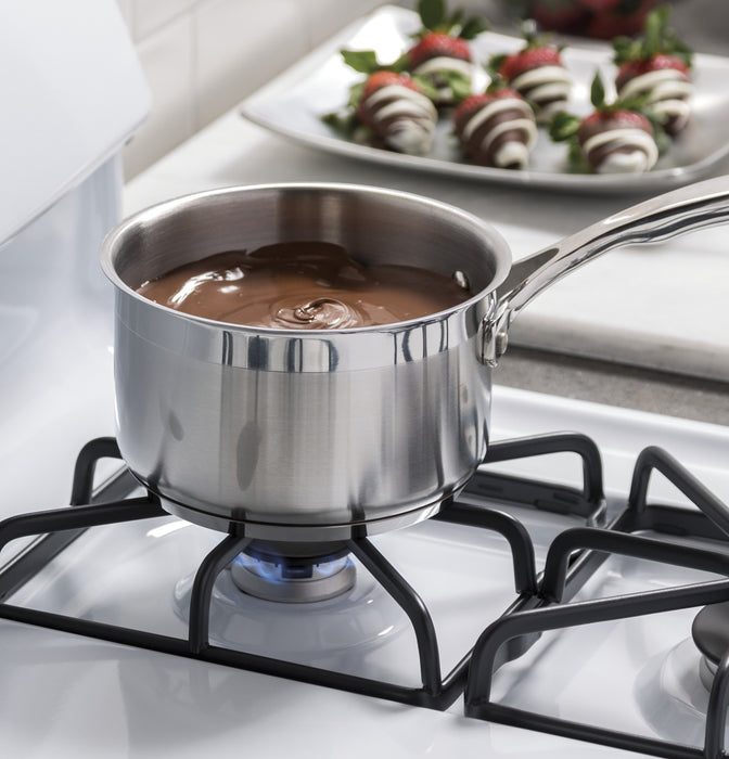 GE 4.8 Cu. Ft. Gas Range with Precise Simmer Burner and Sealed Cooktop Burner - White - JCGBS60DEKWW