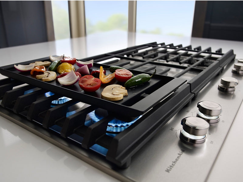 KitchenAid 36\" 5-Element Gas Cooktop - Stainless Steel - KCGS956ESS