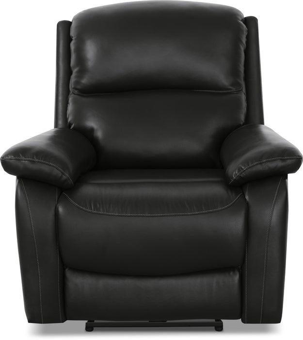Grove 36\" Genuine Leather Power Reclining Chair with Adjustable Headrest - Black