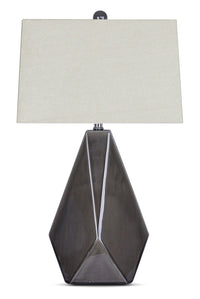 Smoked Grey Ceramic Table Lamp
