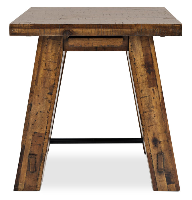 Galeveston 22\" Rustic End Table with Shelf - Brown Woodgrain Wood