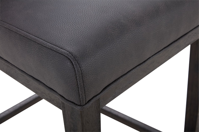 Quinn Counter-Height Stool with Vegan Leather Fabric - Grey
