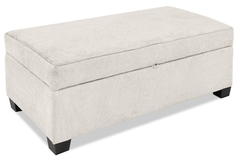 Becca Chenille Storage Ottoman – Silver