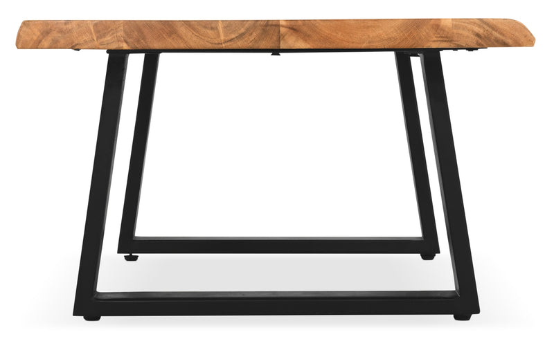 Agra 45\" Rustic Coffee Table - Brown and Black with Iron Legs