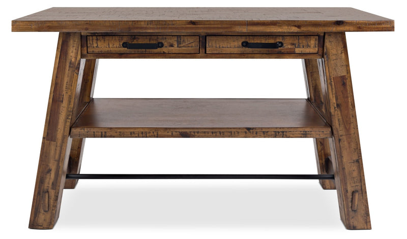 Galeveston 50\" Rustic Sofa Table with Storage and Shelf - Brown Woodgrain Wood