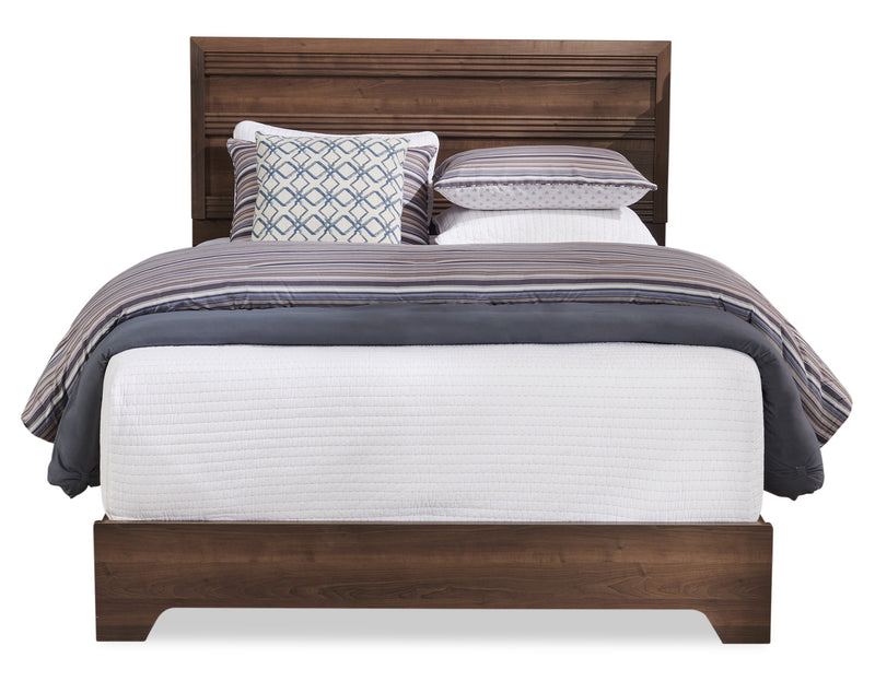 Olivia 5pc Bedroom Set with Bed, Dresser & Mirror, Made in Canada, Grey - Queen Size