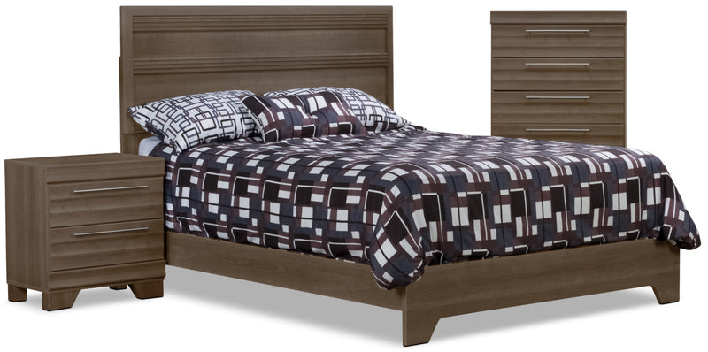 Olivia 5-Piece Queen Bedroom Package with Chest and Nightstand – Grey
