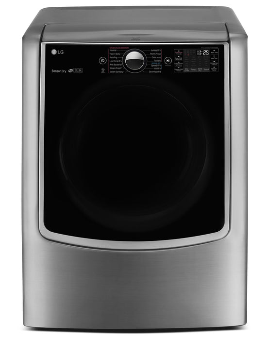 LG 9.0 Cu. Ft. Mega Capacity Gas Steam Dryer – Graphite Steel