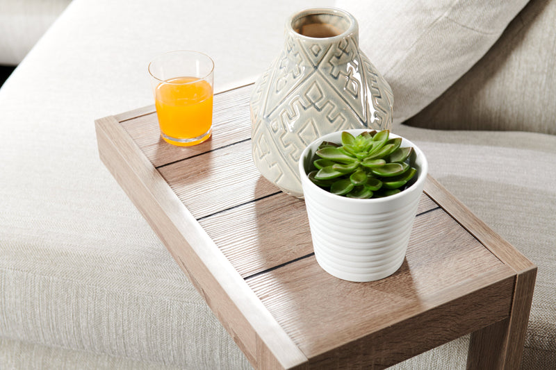 Orrie 11.75\" C-Shaped Chairside Table - Taupe