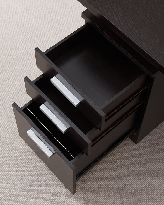 Oscar 47\" Reversible Office Desk with Storage - Espresso