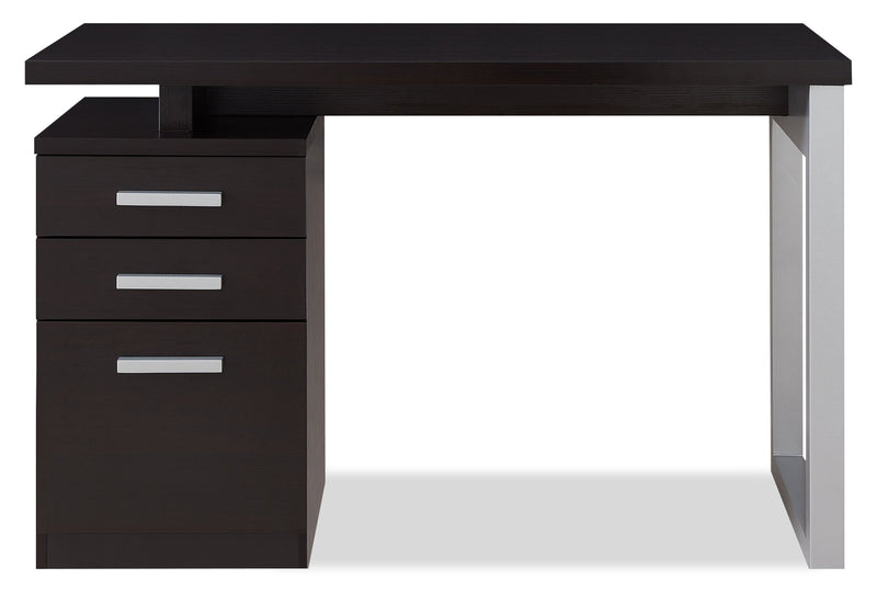 Oscar 47\" Reversible Office Desk with Storage - Espresso