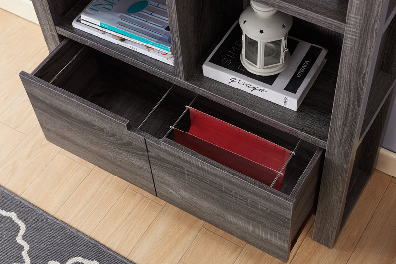 Oscar Owen 36\" Bookcase with Drawer & 6 Shelves - Grey