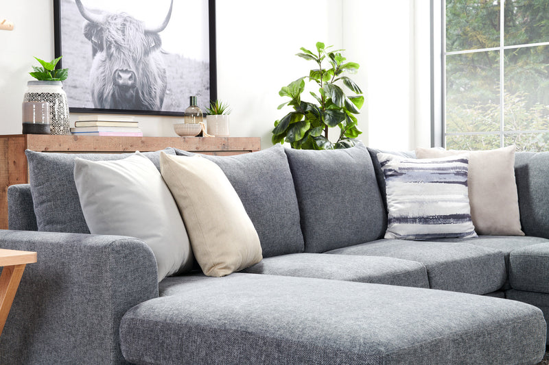 Textured Polyester Accent Pillow - Plush Pewter