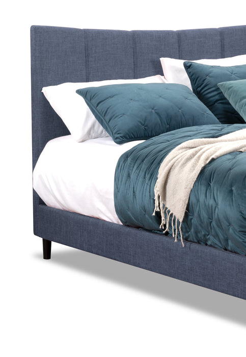 Paseo Upholstered Platform Bed in Navy Fabric - Full Size