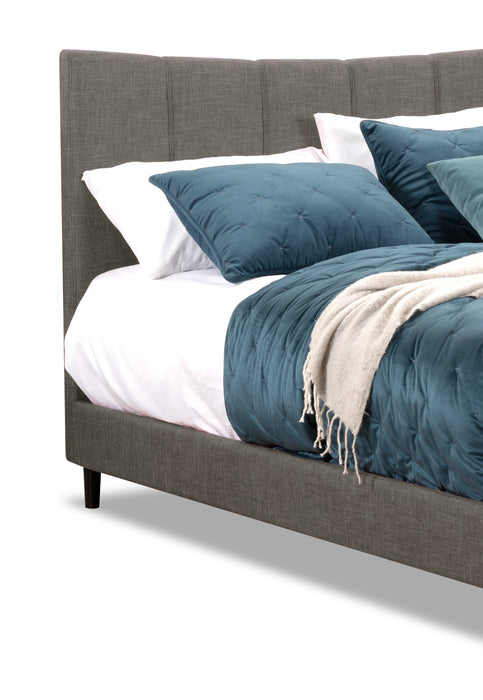 Paseo Upholstered Platform Bed in Grey Fabric - Full Size