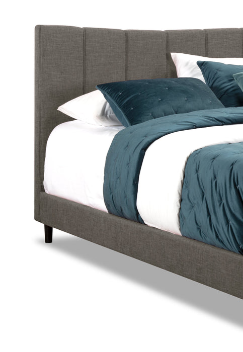 Paseo Upholstered Platform Bed in Grey Fabric - Queen Size
