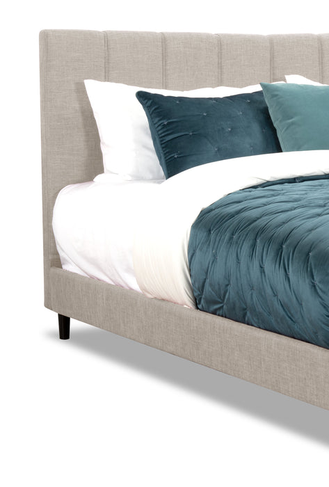 Paseo Upholstered Platform Bed in Taupe Fabric - King Size
